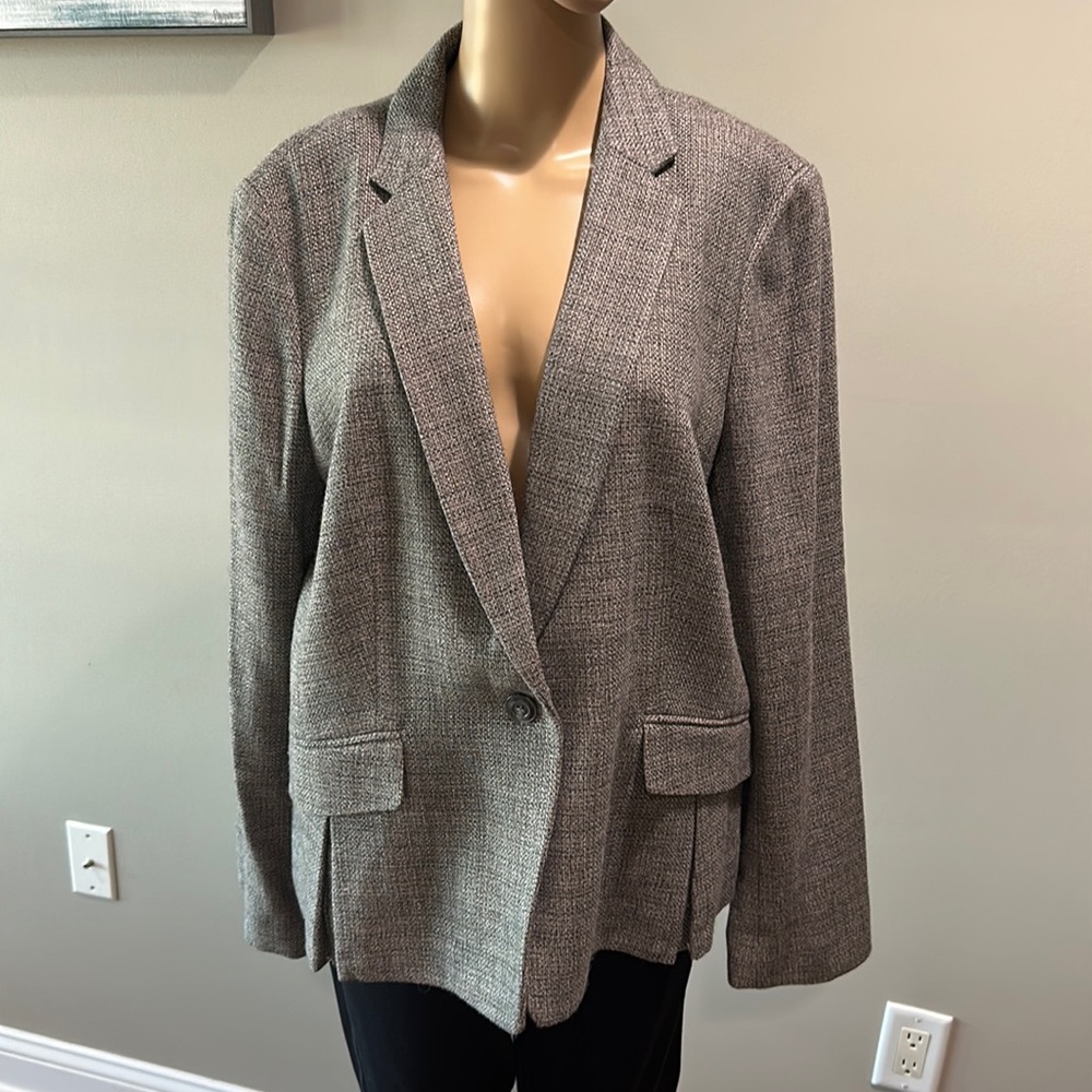 Talbots gray tweed blazer new with tags XL